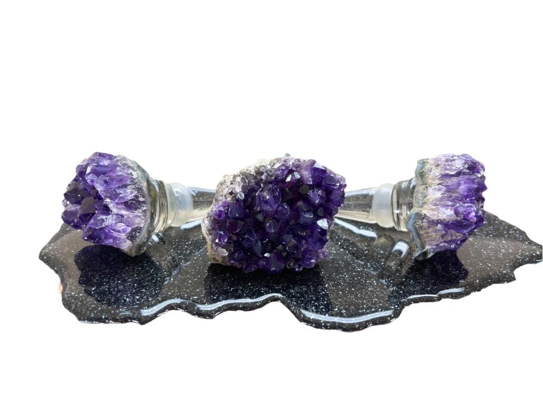 Raw Amethyst Crystal Wine Stopper: Spiritual Barware Gift