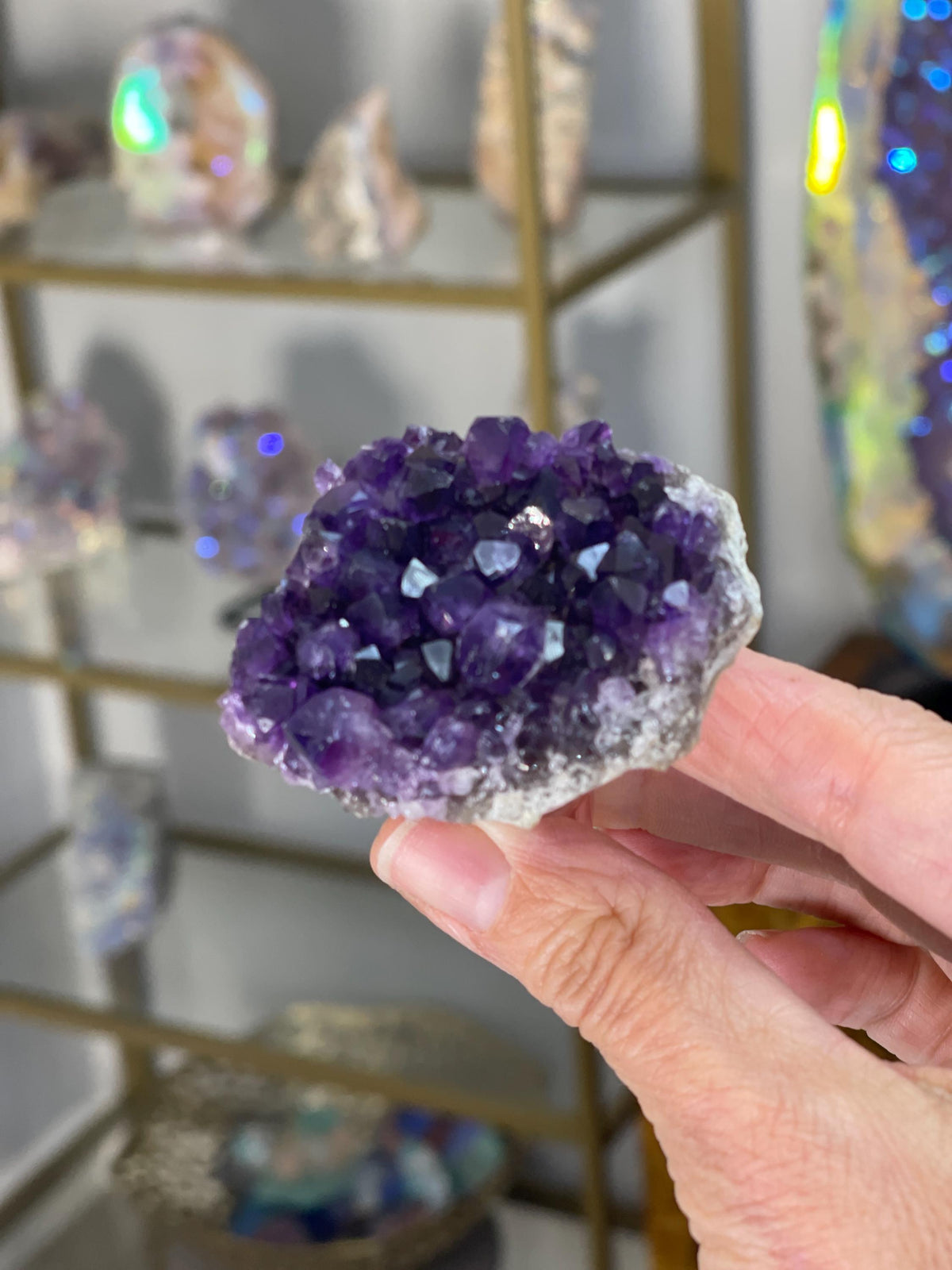 Raw Amethyst Crystal Wine Stopper: Spiritual Barware Gift