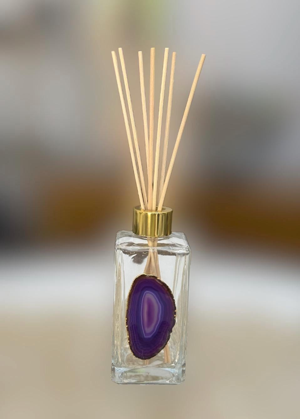 Purple Agate Reed Diffuser: Essential Oil Fragrance Vessel, Home Decor