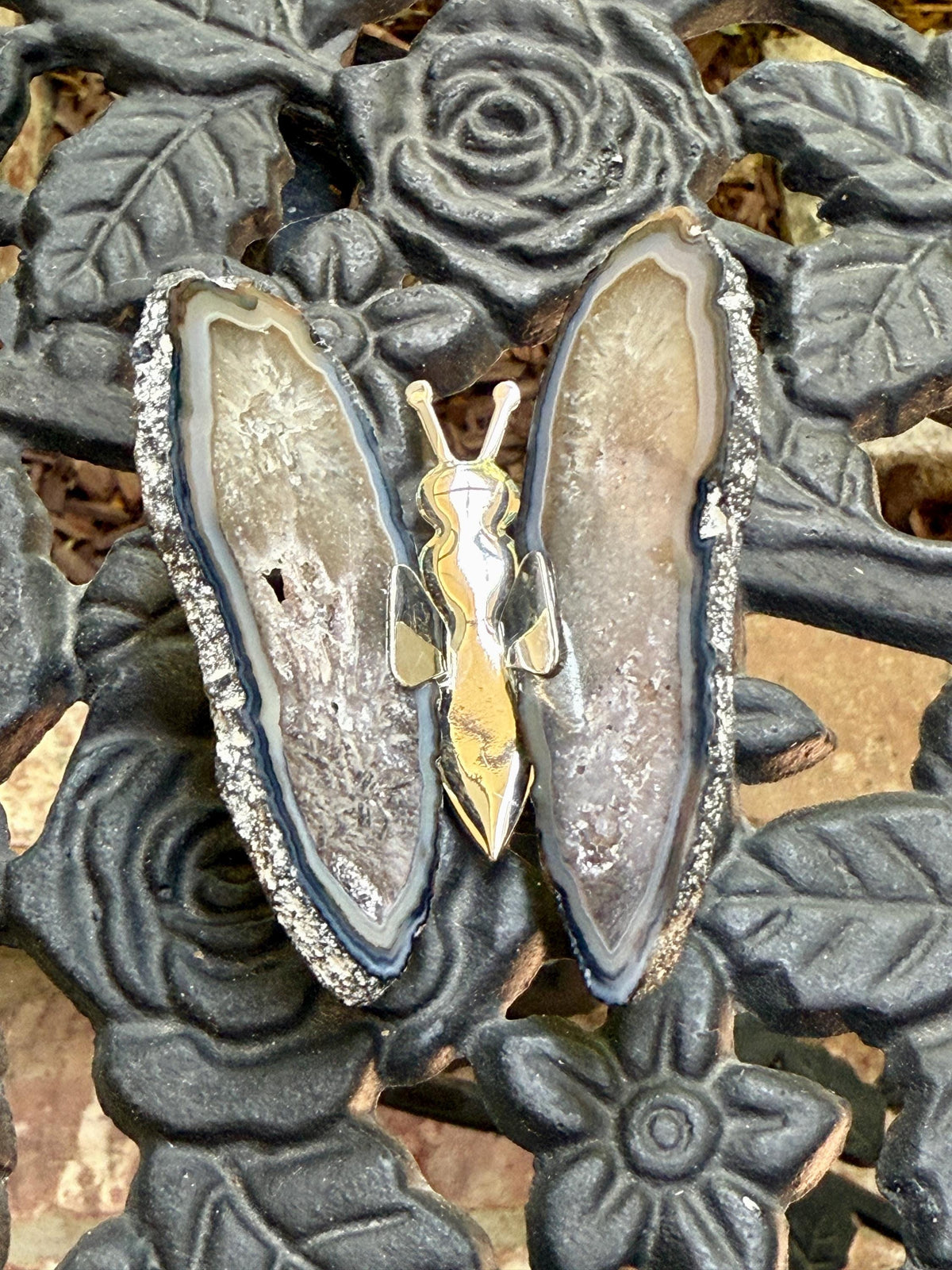 Agate Butterfly: Crystal Home Decor, Reiki Charged