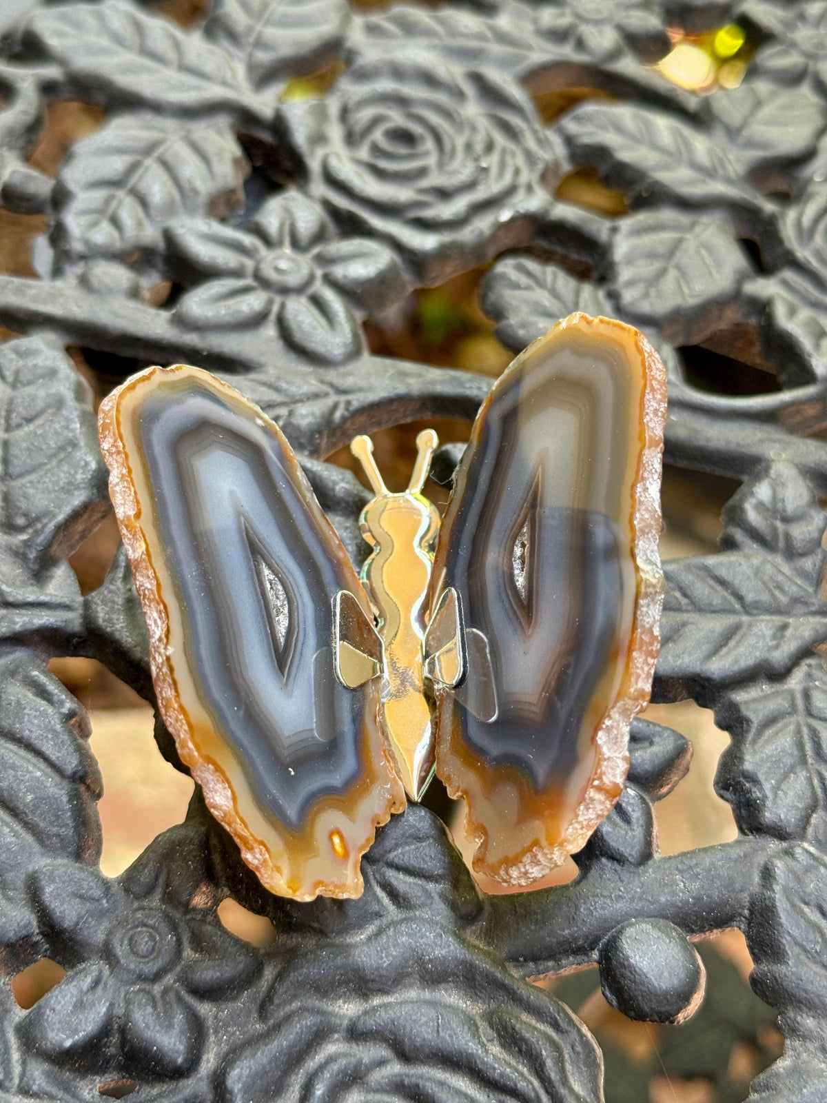 Agate Butterfly: Crystal Home Decor, Reiki Charged