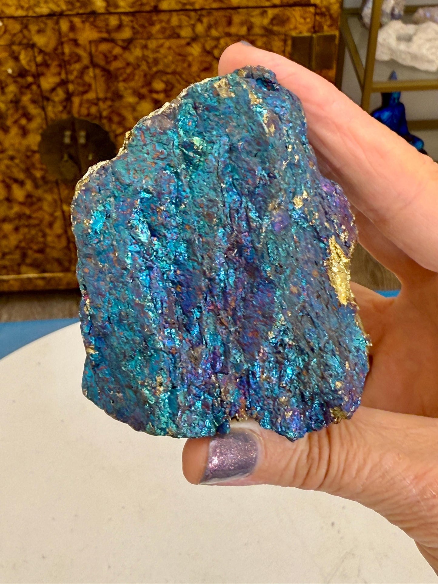 Peacock Ore “Joy Stone” | Bornite, Chalcopyrite, Naturally Iridescent Mineral, Happiness & Positive Energy Crystal, Pyrite