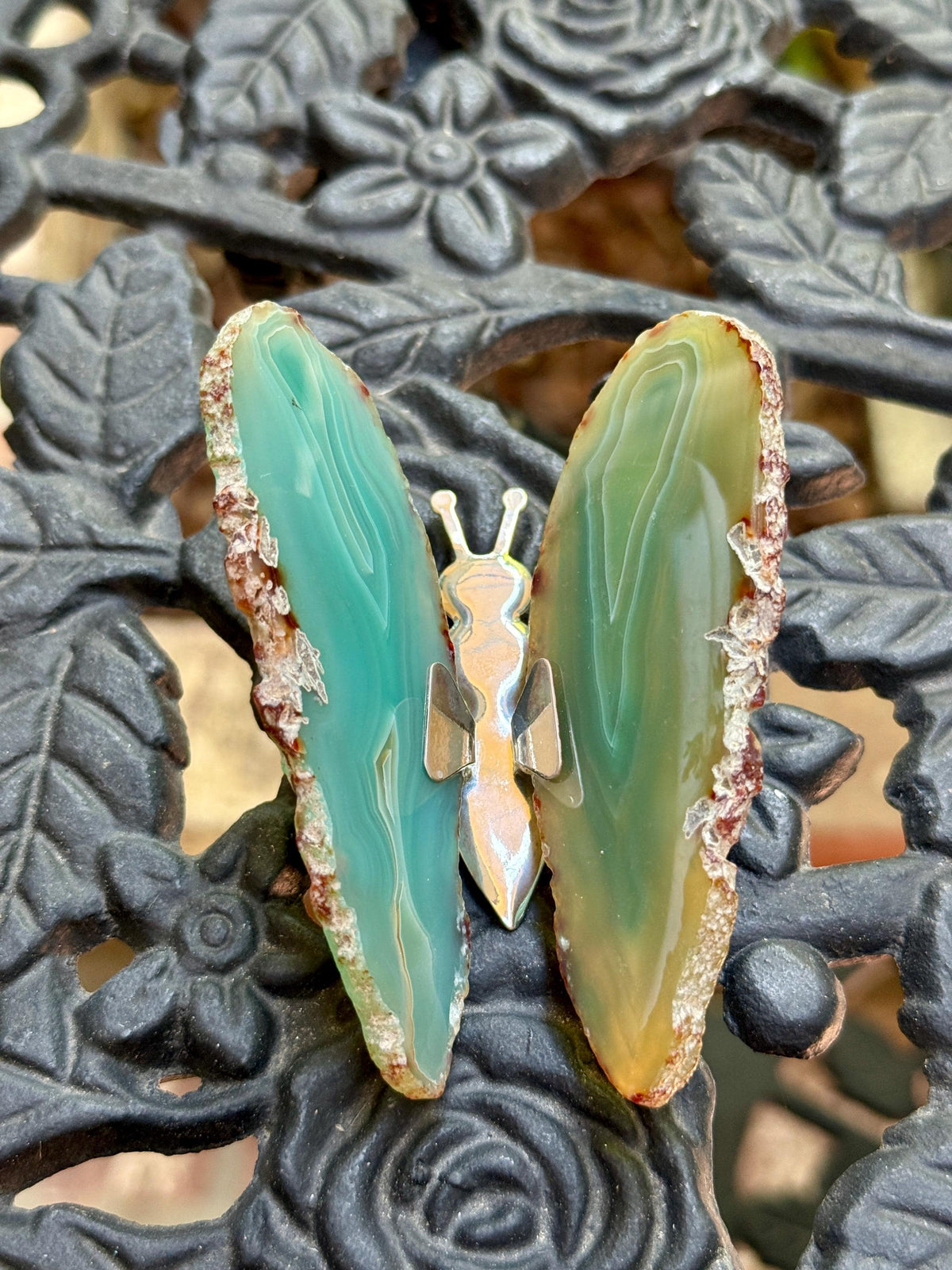 Agate Butterfly: Crystal Home Decor, Reiki Charged