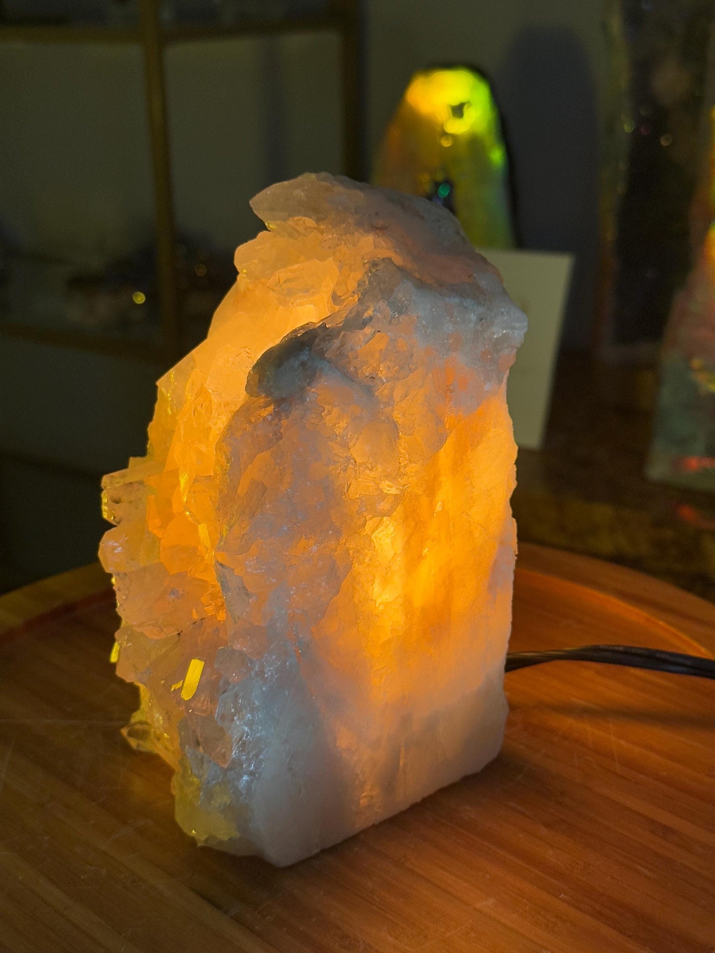 Quartz Crystal Table Lamp: High Vibration Home Decor Lighting