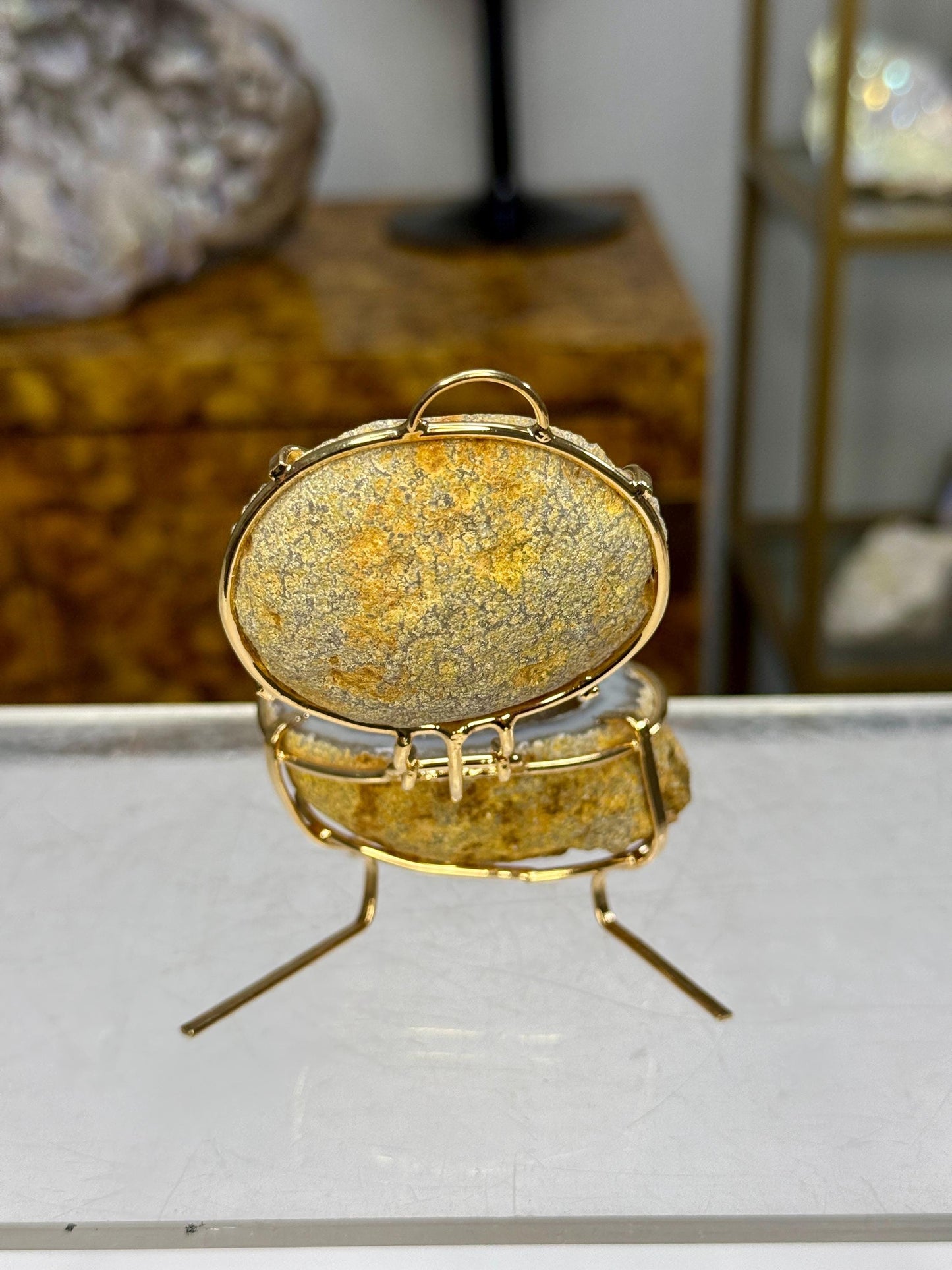 Druzy Agate Geode Jewelry Box: Luxury Gemstone Ring Box, Fancy Boxes