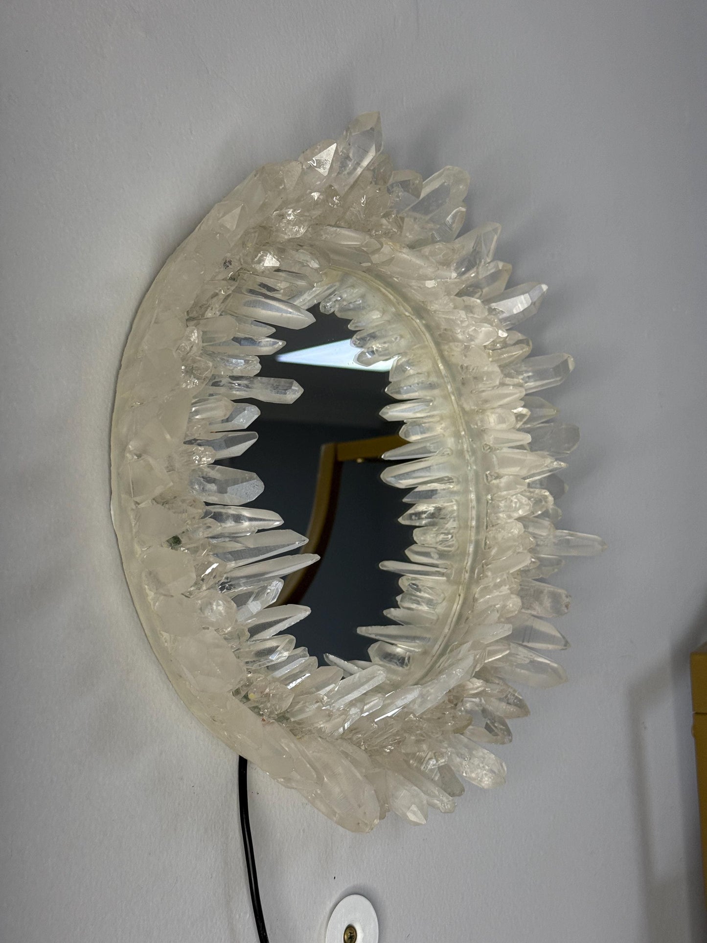 Lemurian Quartz Light Up Mirror, Crystal Point Mirror, Luxury Crystal Decor, Vanity Mirror, Home Accents, Unique Gifts for Crystal Lovers