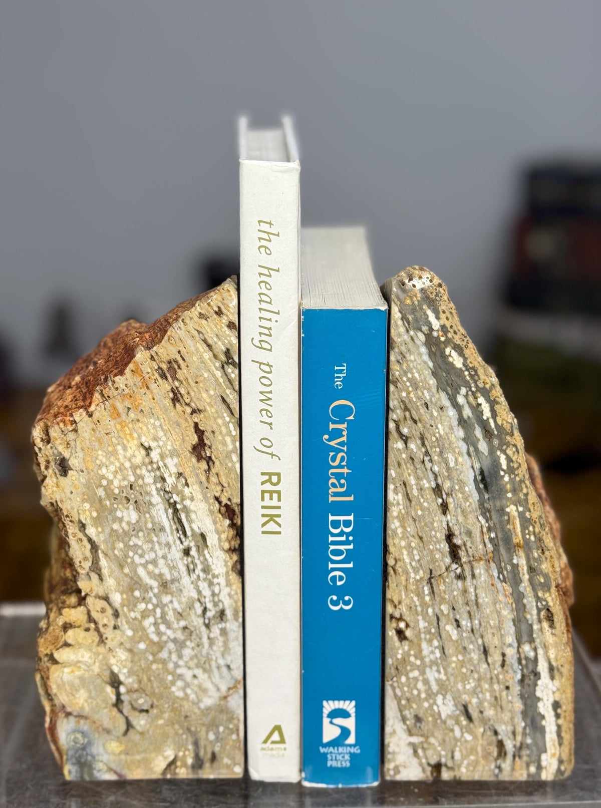 Ocean Jasper Bookends | Luxury Gemstone Bookends | Coastal Crystal Decor | Library Decor | Druzy Crystal Shelf Accent | Modern Home Decor
