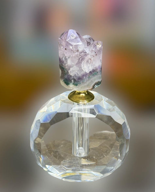 Luxury Amethyst Perfume Bottle, Amethyst Point Perfume Bottle, Cut Glass Bottle, Decorative Bottles, Perfume Accessories, Essential Oils