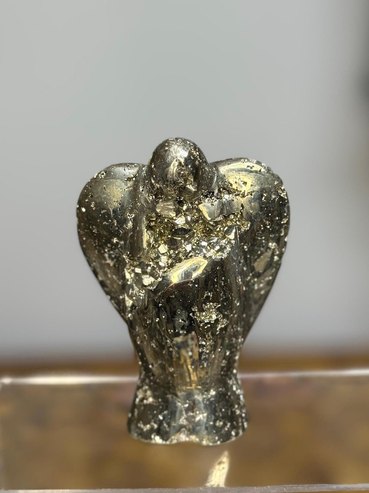 Pyrite Angel Carving: Wealth & Protection Crystal, Spiritual Decor