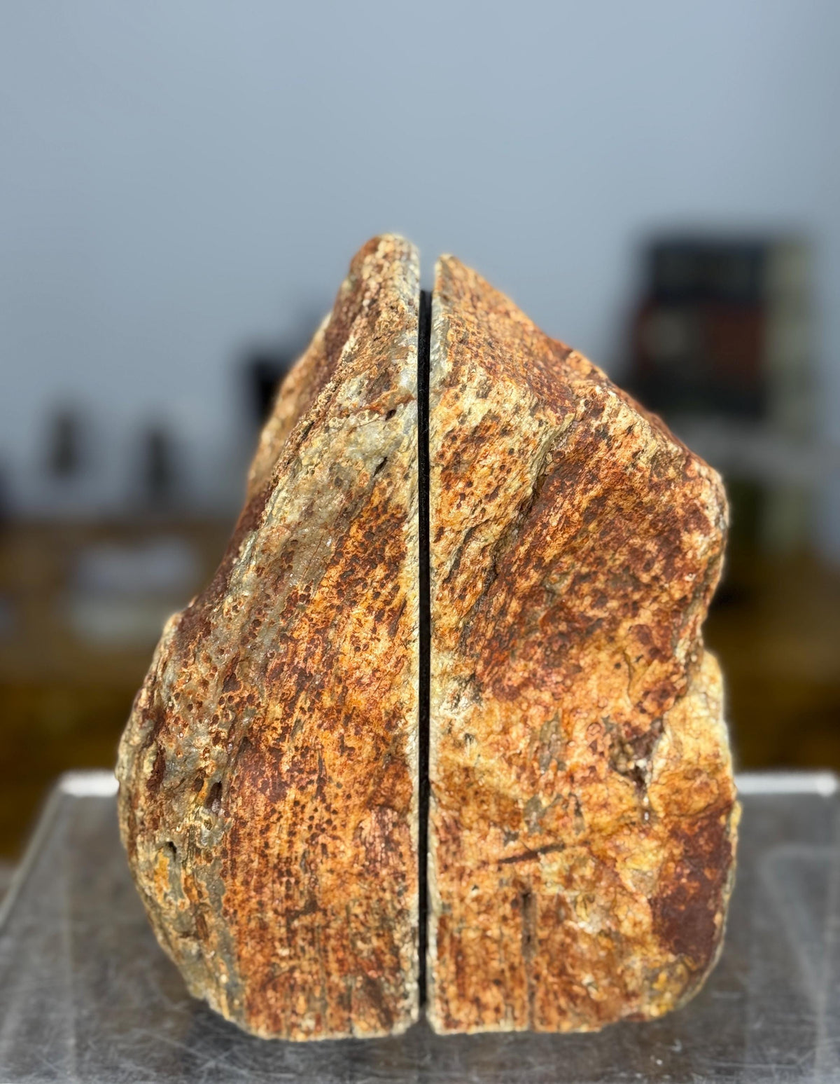Ocean Jasper Bookends | Luxury Gemstone Bookends | Coastal Crystal Decor | Library Decor | Druzy Crystal Shelf Accent | Modern Home Decor