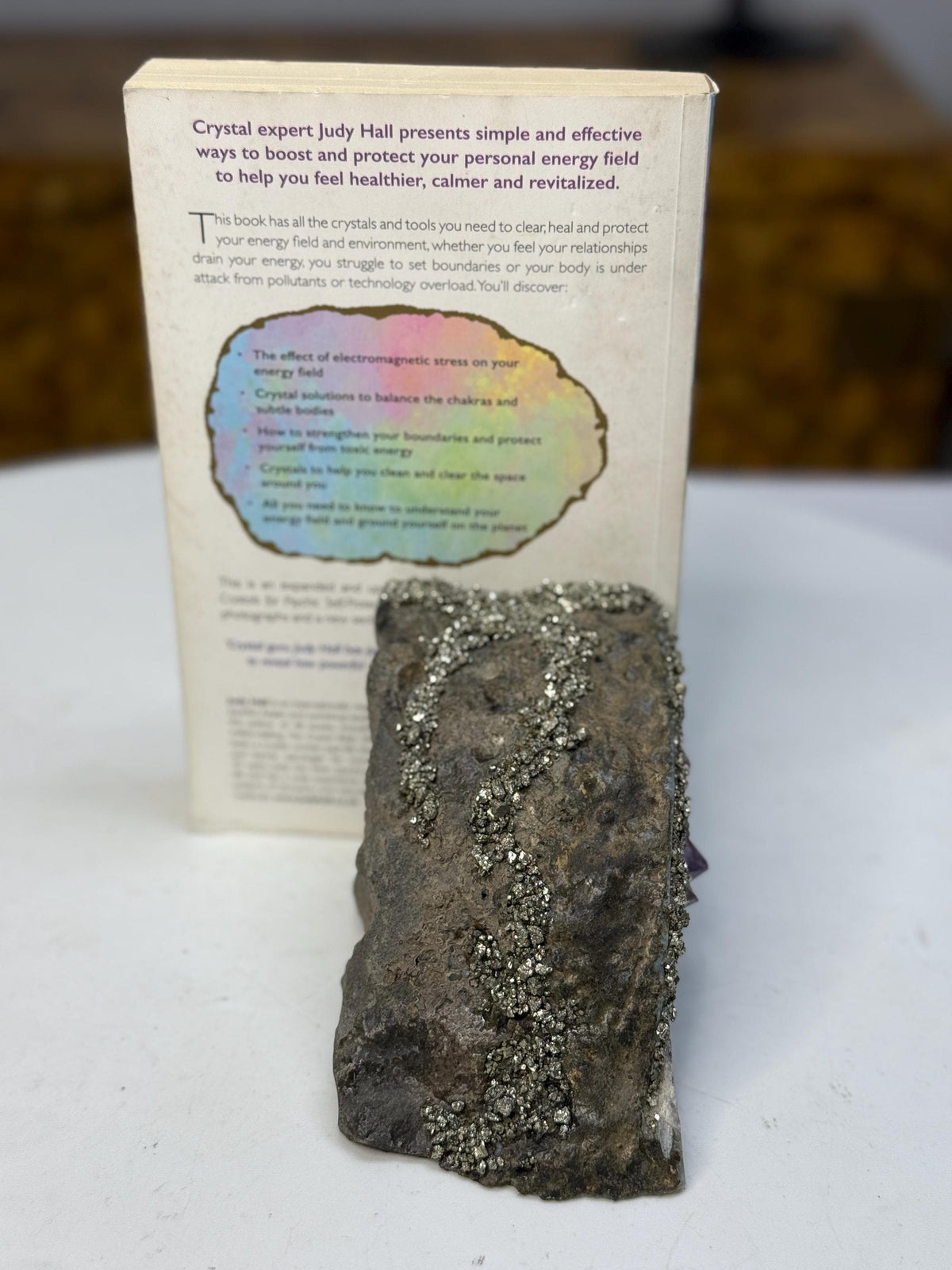 Amethyst & Pyrite Crystal Bookends | Luxury Crystal Decor