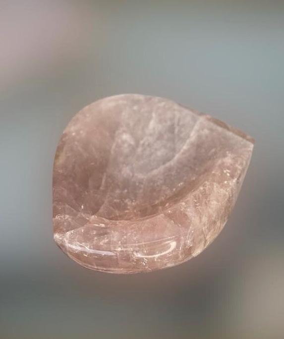 Gemmy Rose Quartz Bowl, Crystal Home Decor, Rose Quartz Trinket Dish