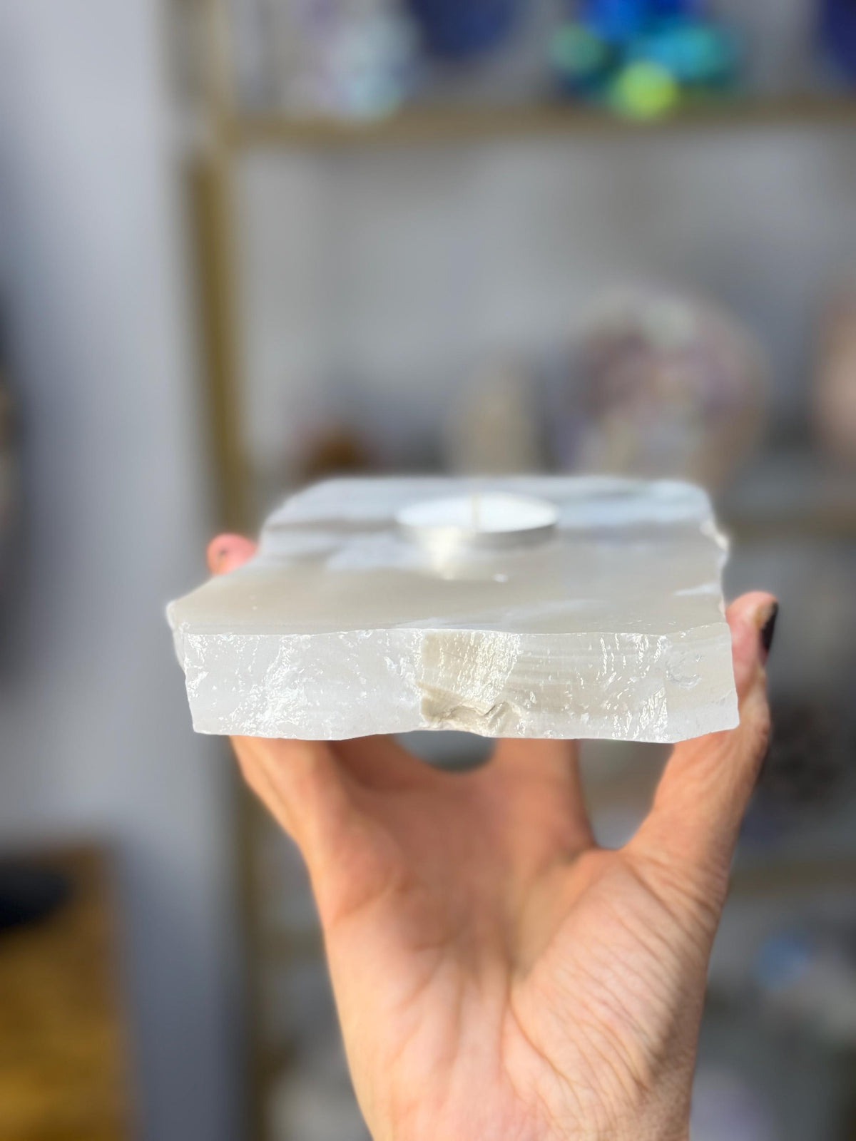 Mexican Onyx Candleholder, Natural Stone tea light holder