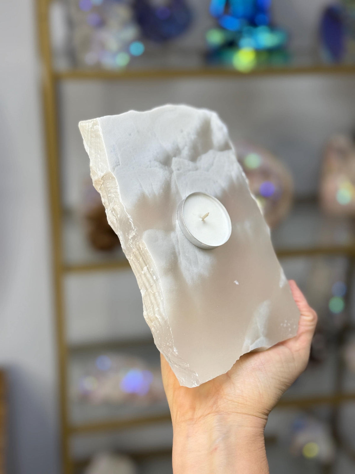 Mexican Onyx Candleholder, Natural Stone tea light holder