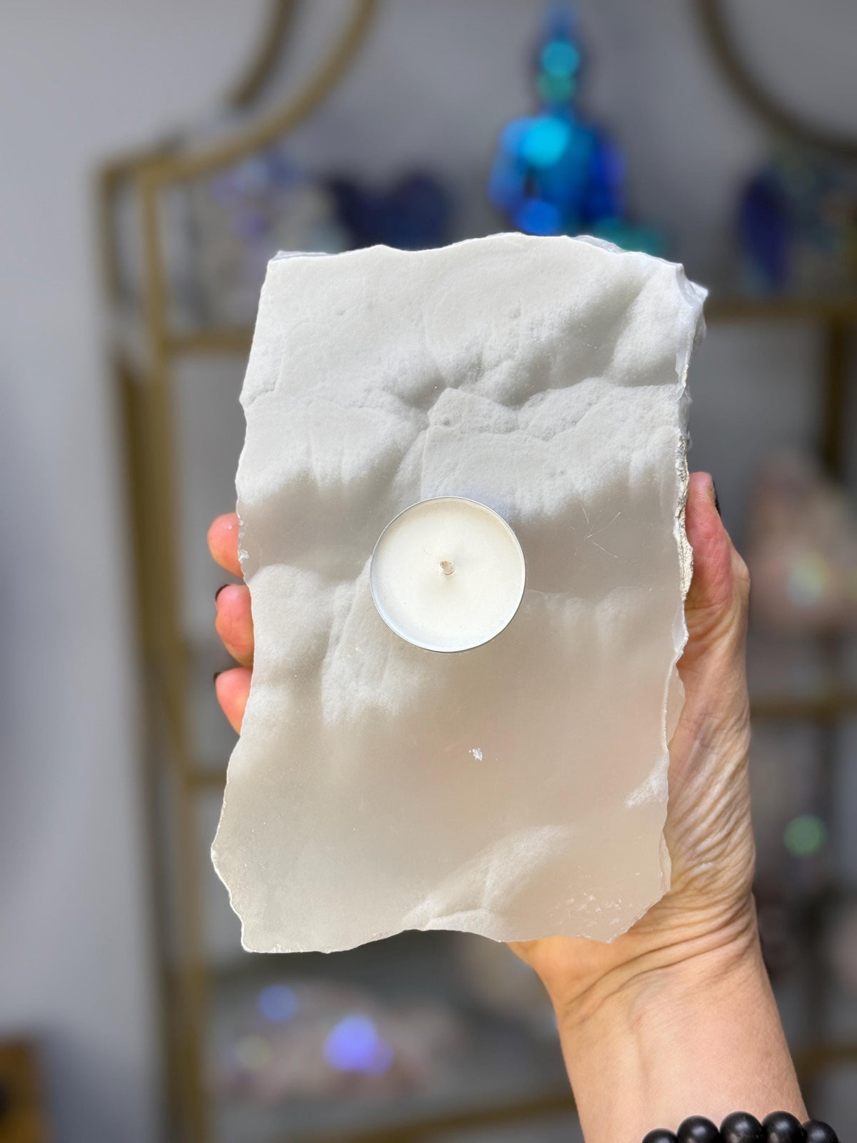 Mexican Onyx Candleholder, Natural Stone tea light holder