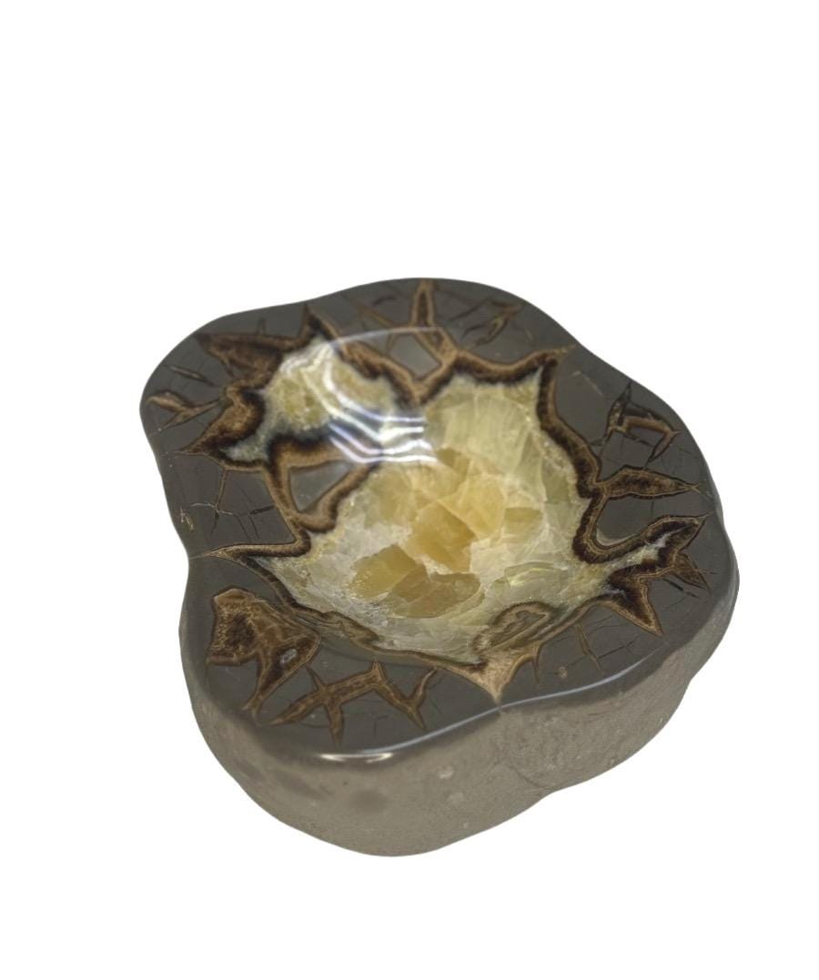Septarian Bowl, Calcite Dish, Crystal Home Decor, Gem and Mineral Gifts for Him, Father's Day Gift