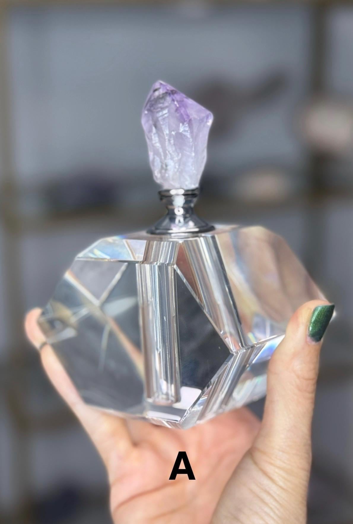 Amethyst Perfume Bottle, Decorative Bottles, Essential Oil Vessel Gift for Her
