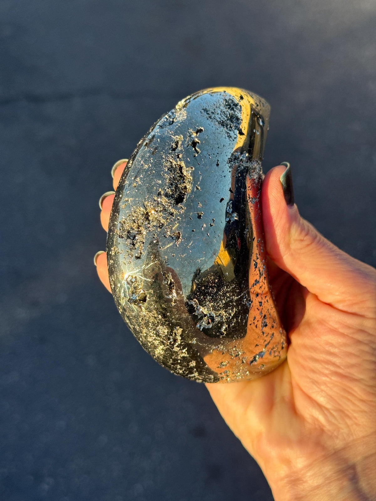 Pyrite Moon Crystal: Abundance Crystal, Celestial Altar Decor