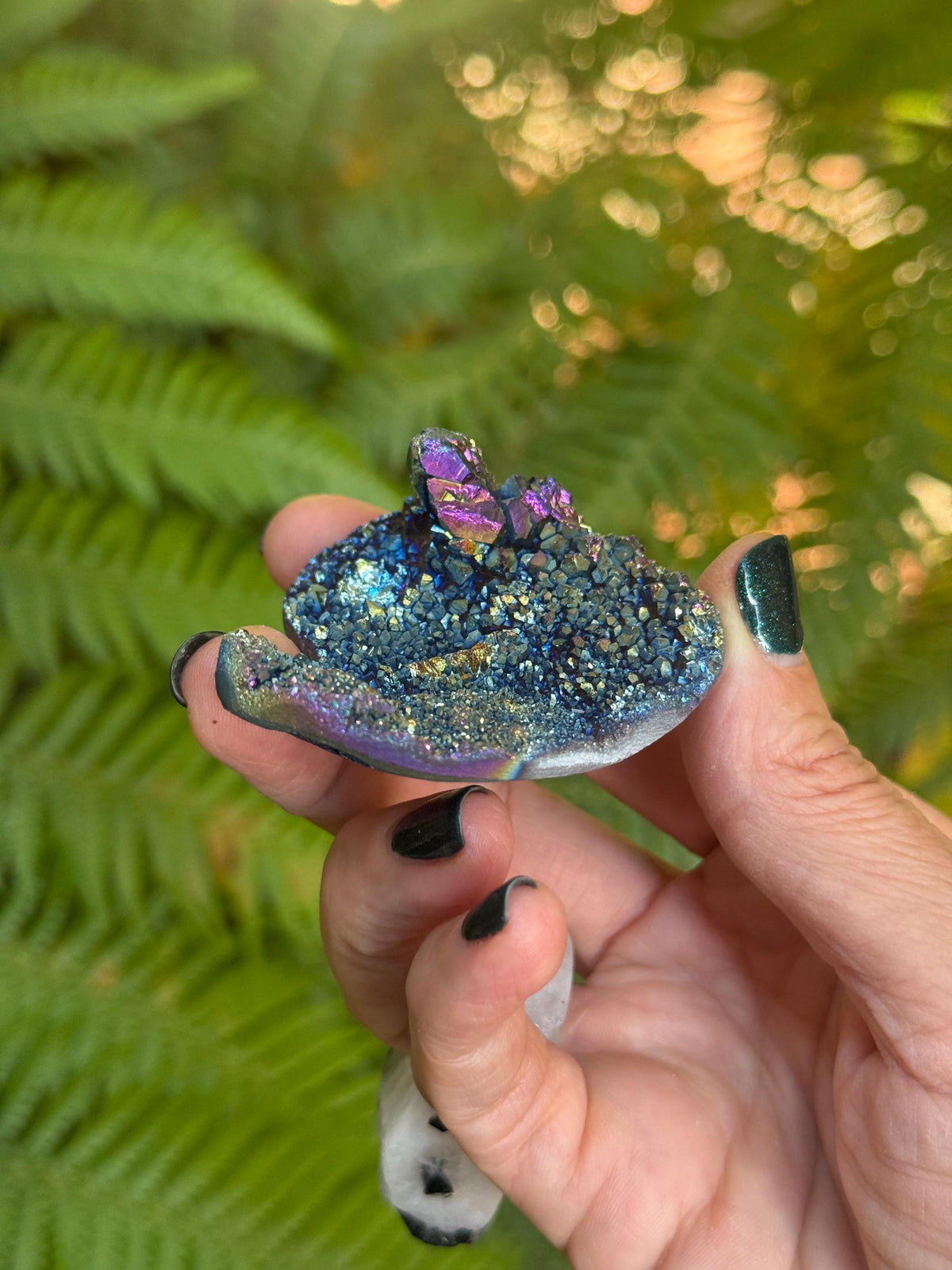 Titanium Aura Amethyst Heart: Gift for Her, Rainbow Quartz Crystal Decor