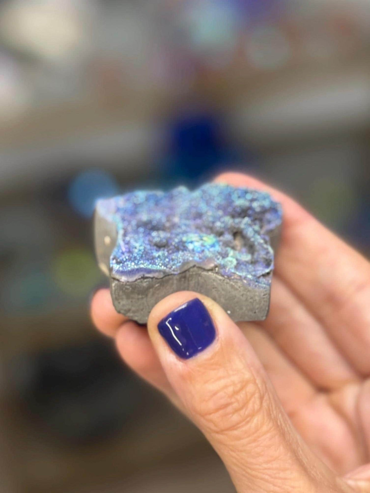Aura Druzy Butterfly Carving | Aura Agate Butterfly Decor | Iridescent Crystal Collectible | Spiritual Gift