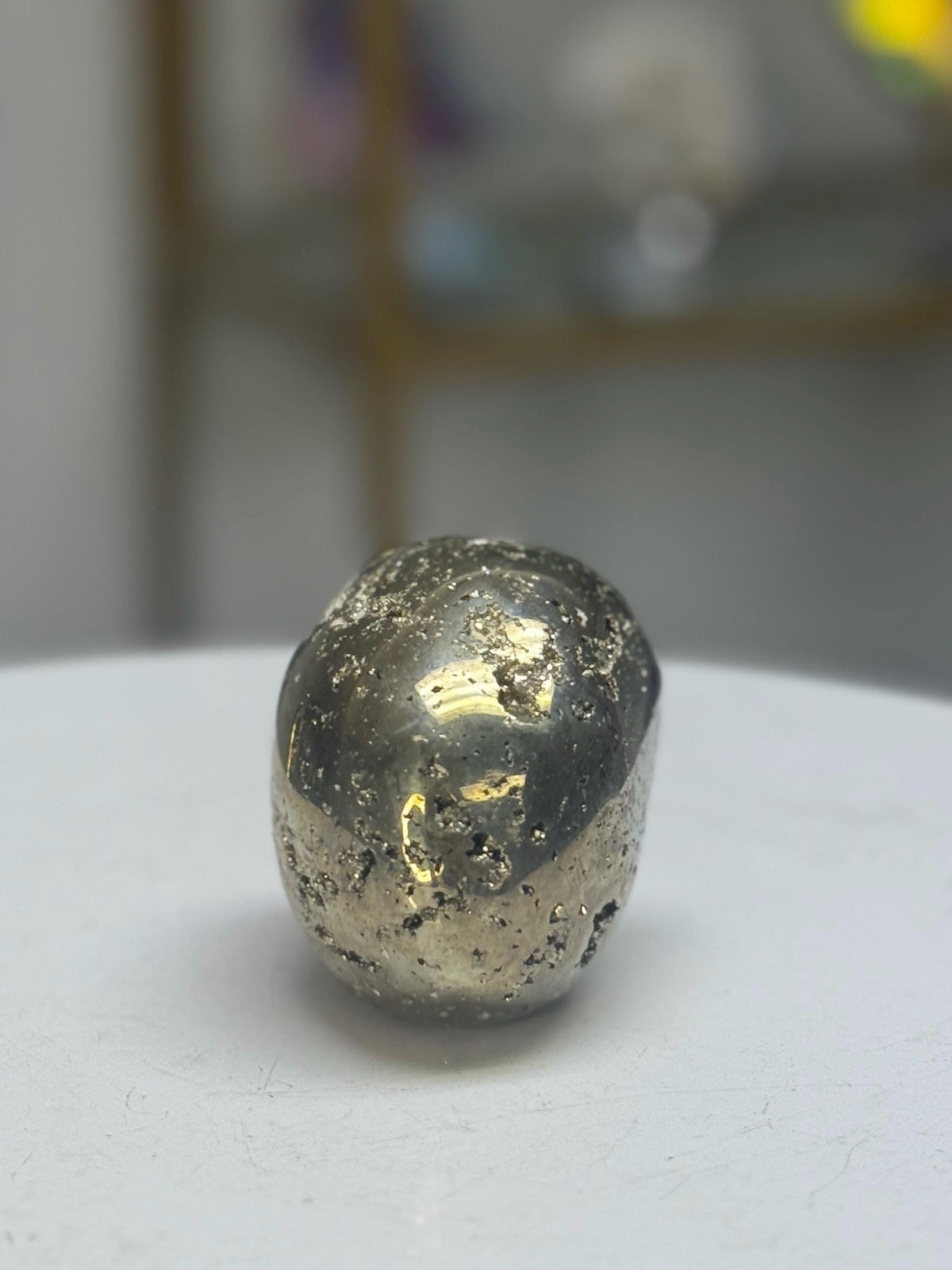 Pyrite Skull Carving: Abundance, Protection, Grounding Crystals