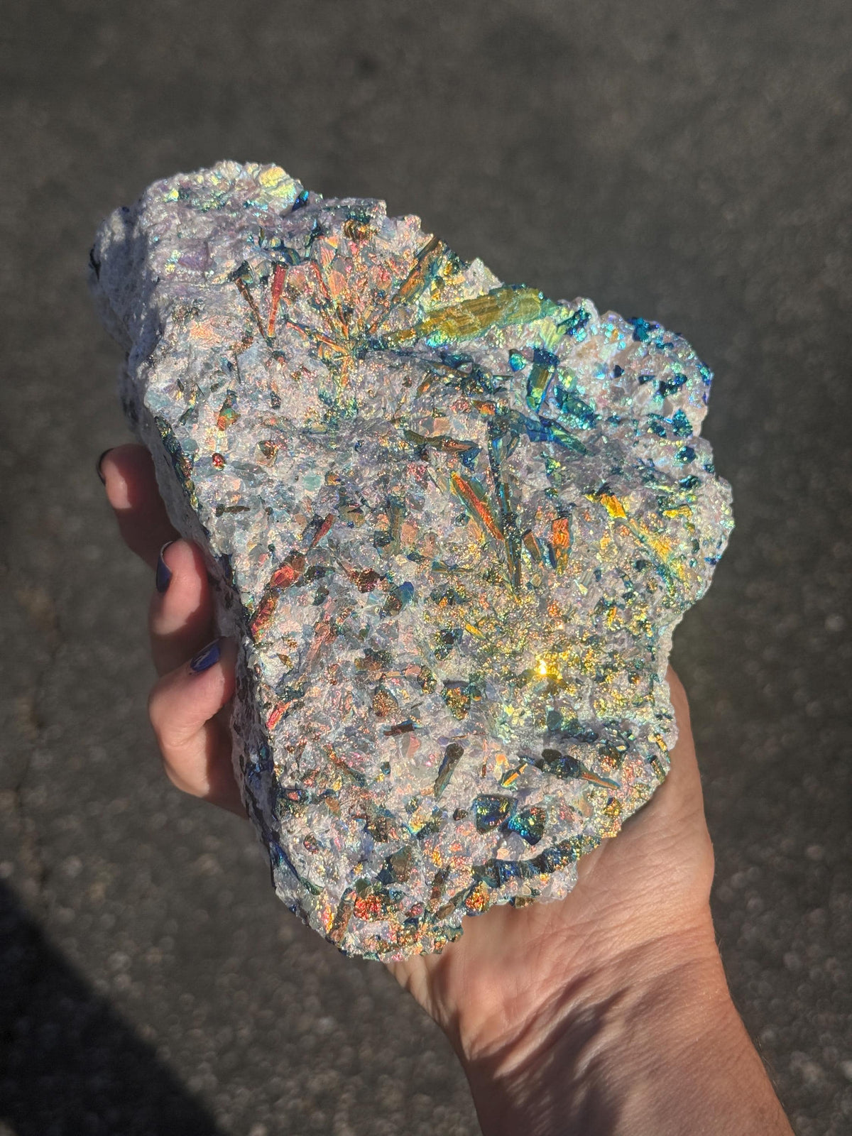 Aura Black Tourmaline Cluster | Angel Aura Crystal Decor | Rainbow Black Tourmaline Specimen | Healing Crystal Home Decor Gift