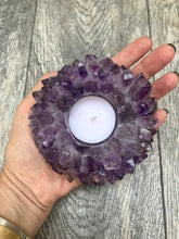 Amethyst Point Candle Holder, Amethyst Tea light Holder, Home Accessories, Crystal Shop, Home Decor, Reiki, Healing Crystals, Metaphysical