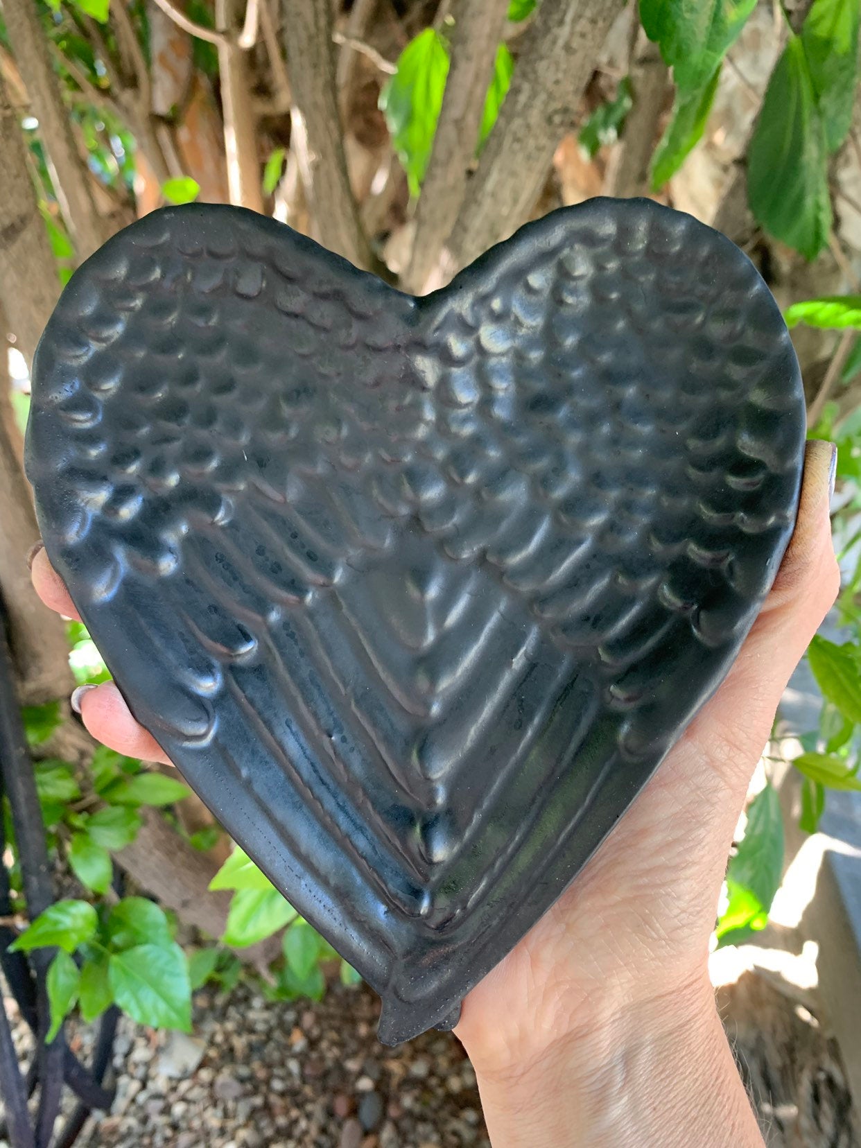 Shungite Dish, Angel Wing Dish, Heart Dish, Shungite Home Decor, Home Accessories, Altar, Spiritual Tool;s