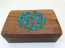 Om Keepsake Wooden Box, Pyrite Om, Turquoise. Aqua Aura, Home Decor, Metaphysical, Home Accessories, Reiki, Om Box, Feng Shui, Crystals