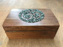Om Keepsake Wooden Box, Pyrite Om, Turquoise. Aqua Aura, Home Decor, Metaphysical, Home Accessories, Reiki, Om Box, Feng Shui, Crystals