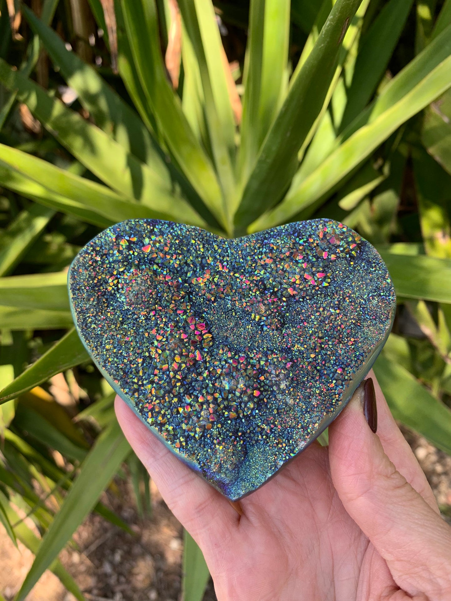 Aura Amethyst Heart, Aura Crystals, Home Decor, Home Accessories, Angel Aura Heart, Titanium Aura, Angel Aura, Aura Crystals