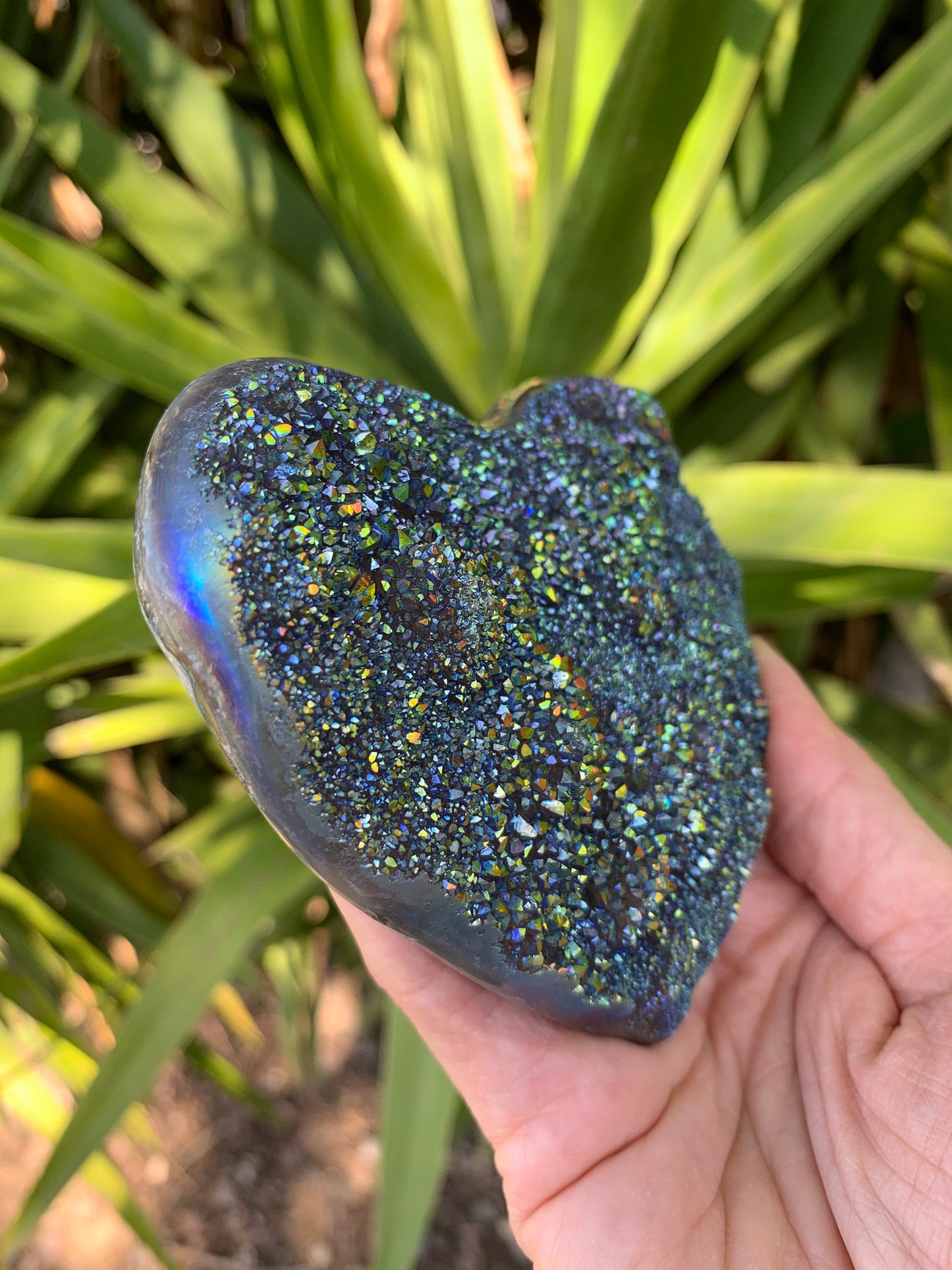 Aura Amethyst Heart, Aura Crystals, Home Decor, Home Accessories, Angel Aura Heart, Titanium Aura, Angel Aura, Aura Crystals