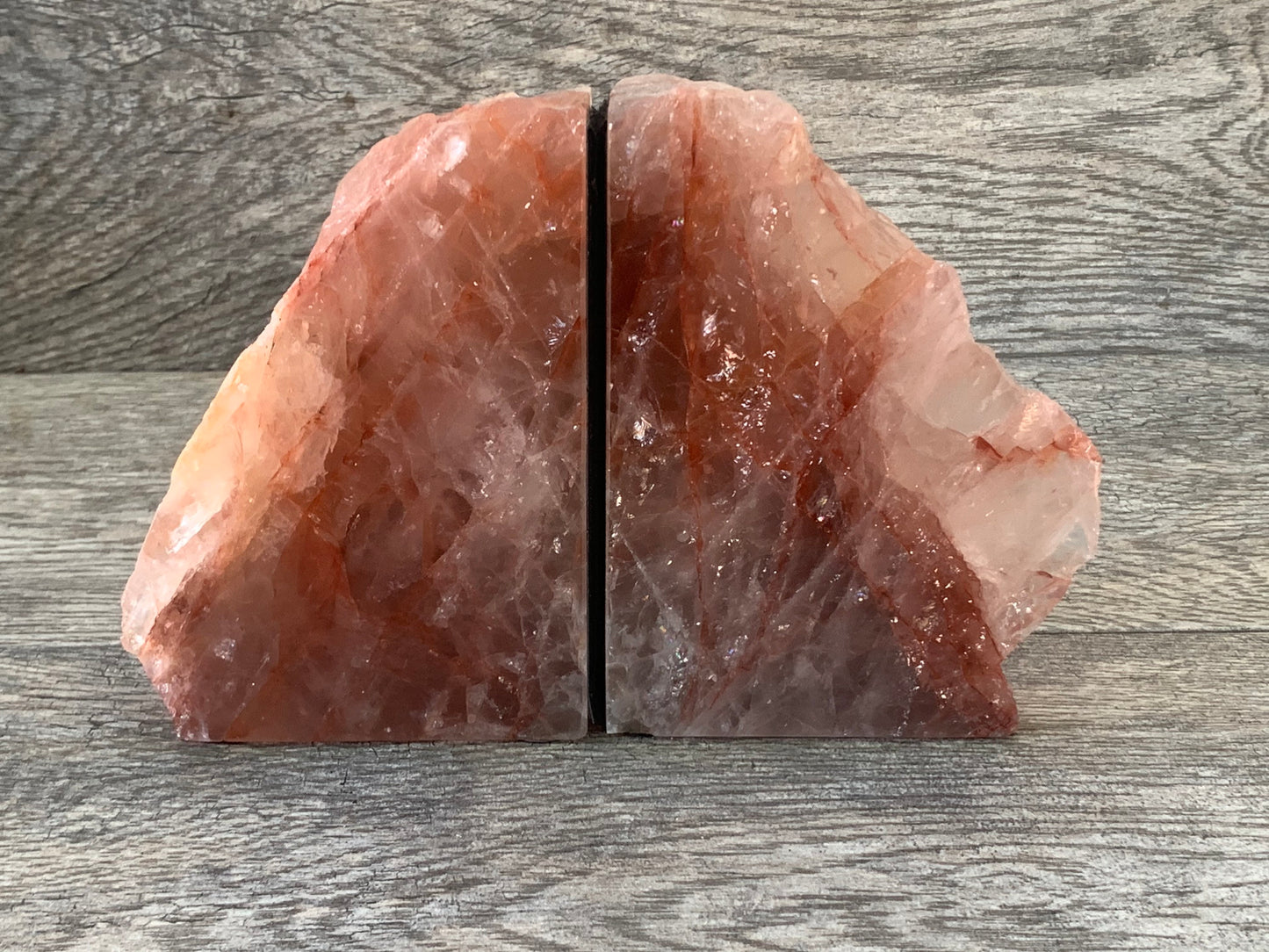 Hematoid Quartz Crystal Bookends, Crystal Home Accessories, Home Decor, Books, Reiki, Chakra, Meditation Tools, Altar, Library, Sacred Space