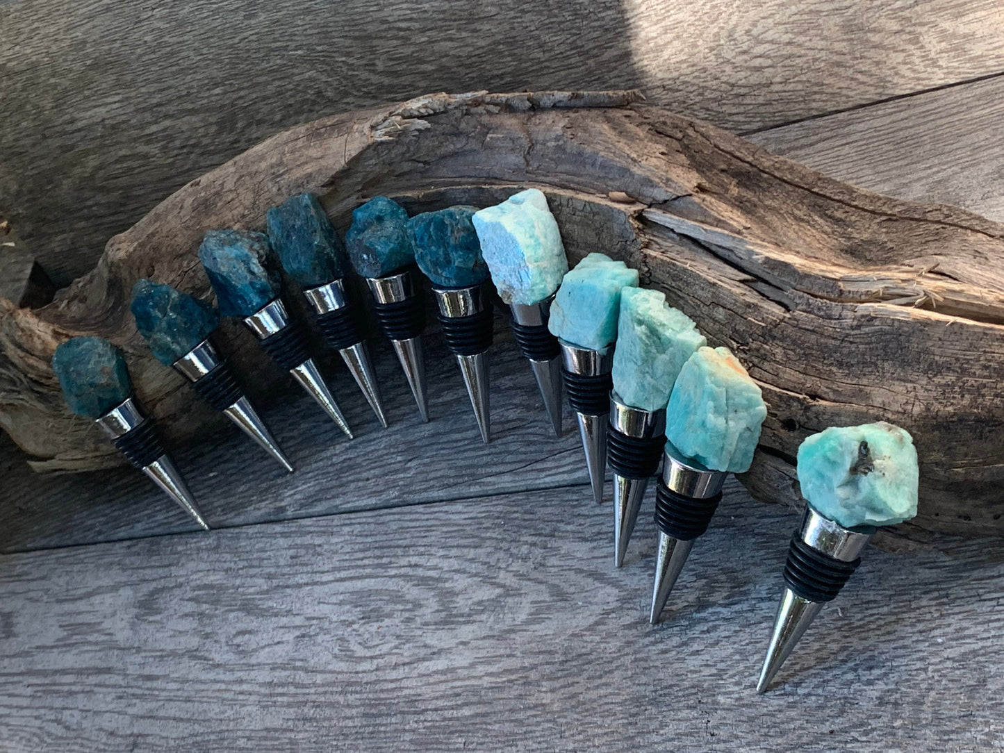 Apatite Wine Stopper, Crystal Bottle Stoppers, Barware, Home Accessories, Home Decor, Entertaining, Hostess Gift, Bar Accessories