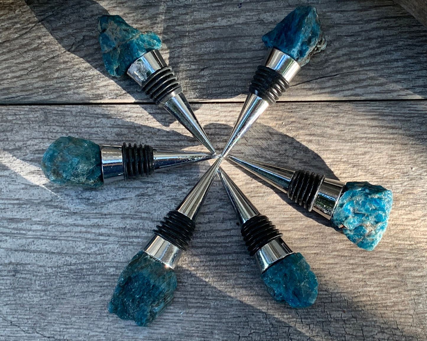 Apatite Wine Stopper, Crystal Bottle Stoppers, Barware, Home Accessories, Home Decor, Entertaining, Hostess Gift, Bar Accessories