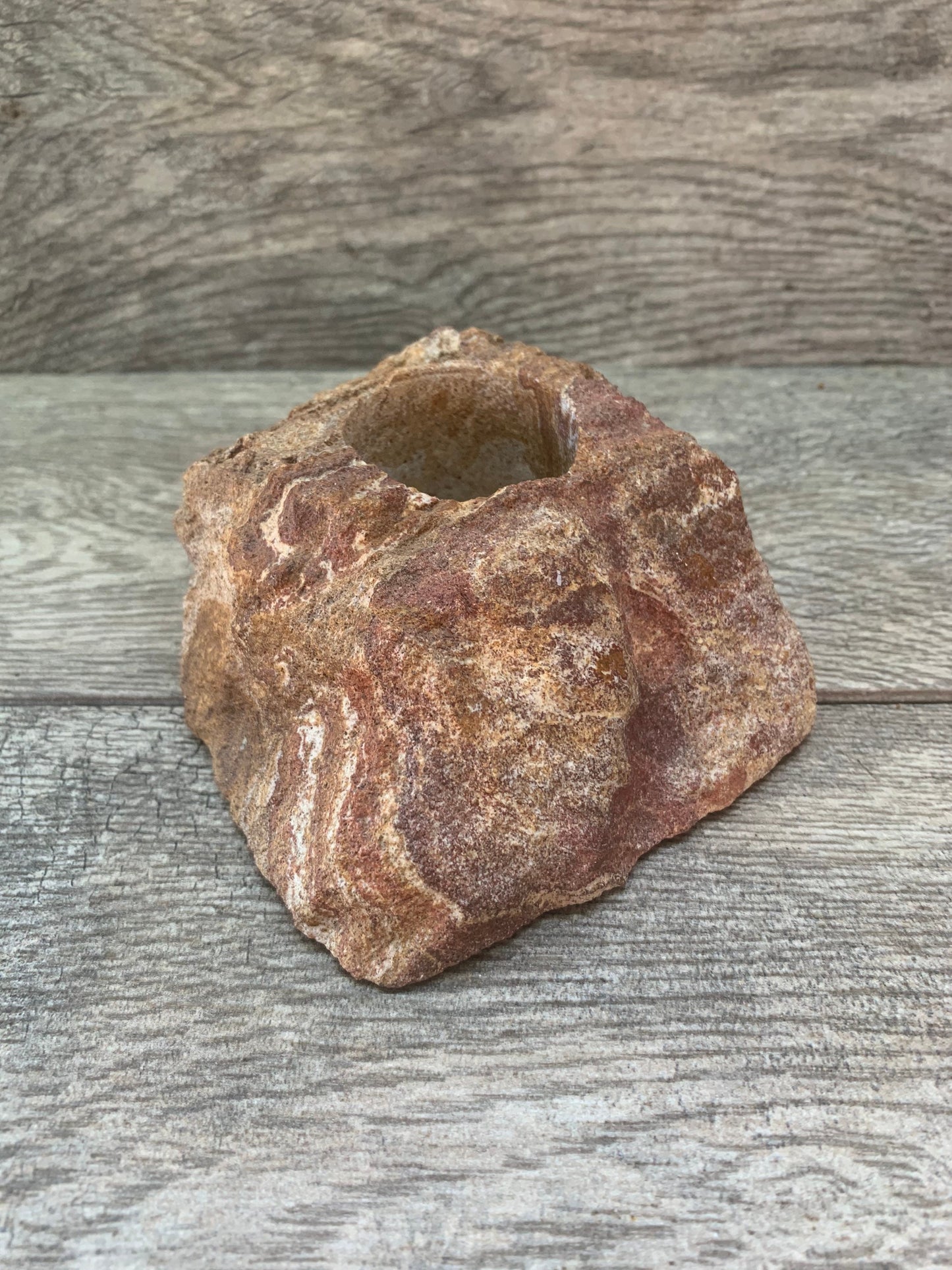 Sandstone Candleholder, Sandstone Carving, Unique Tea Light Holder, Home Accessories, Home Decor, Reiki, Crystal Shop, Southwest Decor