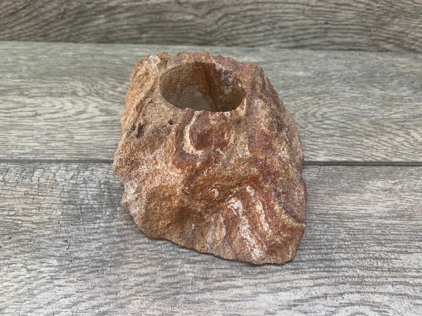 Sandstone Candleholder, Sandstone Carving, Unique Tea Light Holder, Home Accessories, Home Decor, Reiki, Crystal Shop, Southwest Decor