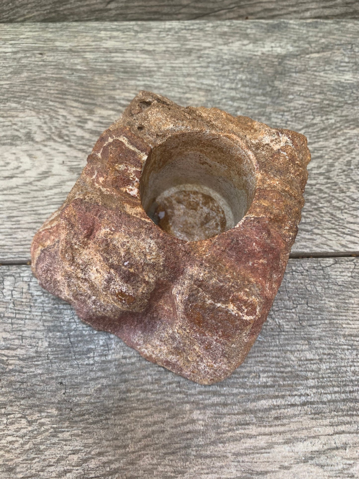 Sandstone Candleholder, Sandstone Carving, Unique Tea Light Holder, Home Accessories, Home Decor, Reiki, Crystal Shop, Southwest Decor