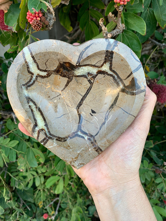 Large Septarian Bowl, Septarian Heart Dish, Septarian Bowl, Home Decor, Home Accessories, Reiki, Crystal Shop, Valentine's Day Gifts, Hearts