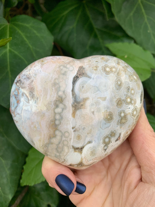 Ocean Jasper Heart, Ocean Jasper, Heart, Valentine's Day, Carved, Home Decor, Joy, Crystal Hearts