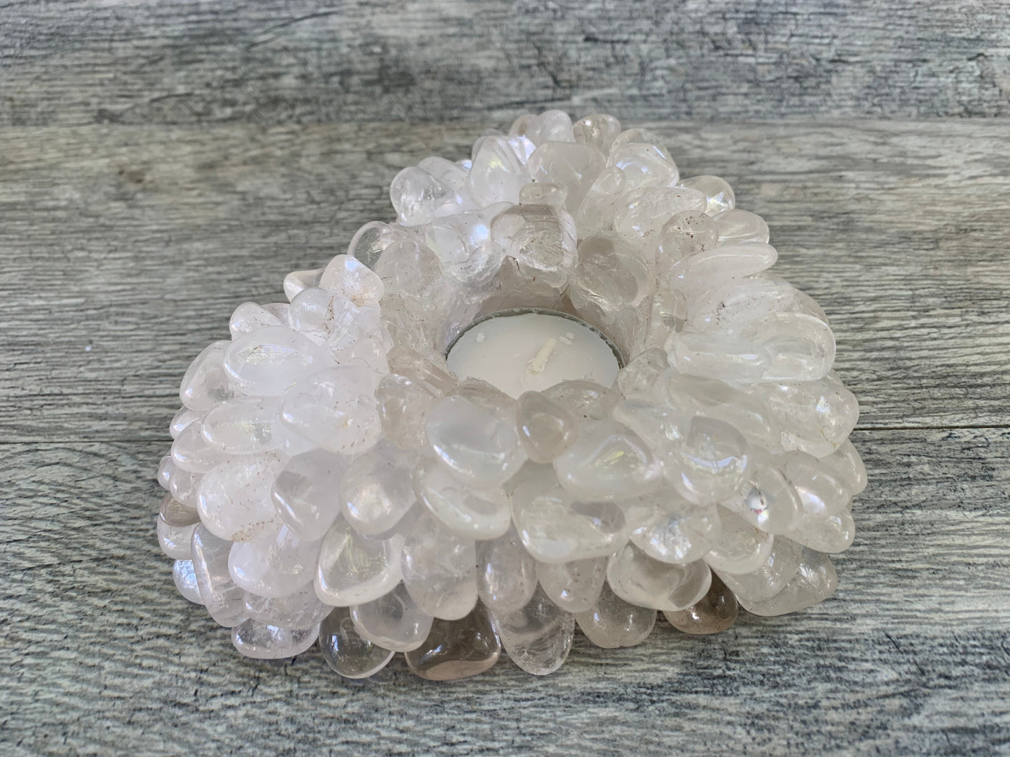 Quartz Crystal Heart Candle Holder, Crystal Hearts Gemstone Candles, Votive Holder, Home Accessories, Home Decor, Crystsl Shop