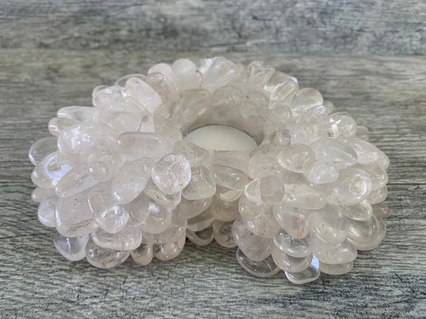 Quartz Crystal Heart Candle Holder, Crystal Hearts Gemstone Candles, Votive Holder, Home Accessories, Home Decor, Crystsl Shop