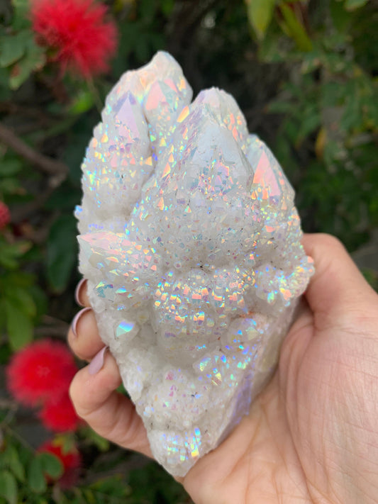 Angel Aura Madagascar Quartz ,  Aura Quartz Cluster, Home Accessories, Home Decor, Aura Crystals, Reiki