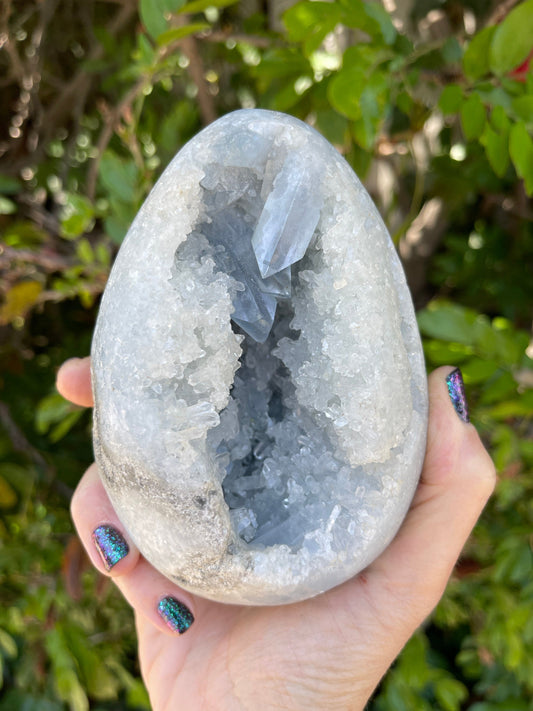 Celestite Egg, Celestite Cluster, Celestine, HomeDecor, Blue Crystals,Feng Shui, Chakras, Reiki, Altar, Meditation Tools, Crystals