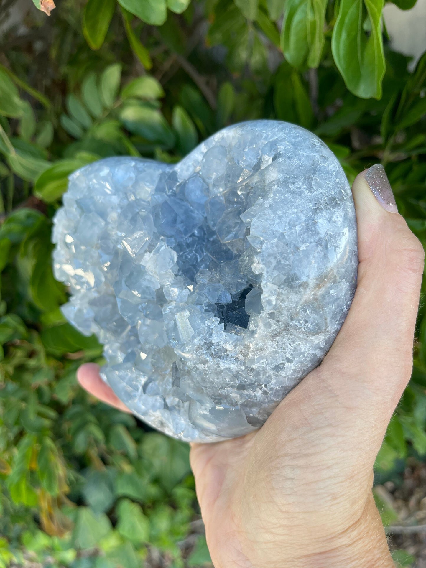 CH1 Large Celestite Heart, Celestite Cluster, Large Celestine, Crystal Heart, Home Decor, Home Accessories, Blue Crystals, Reiki,