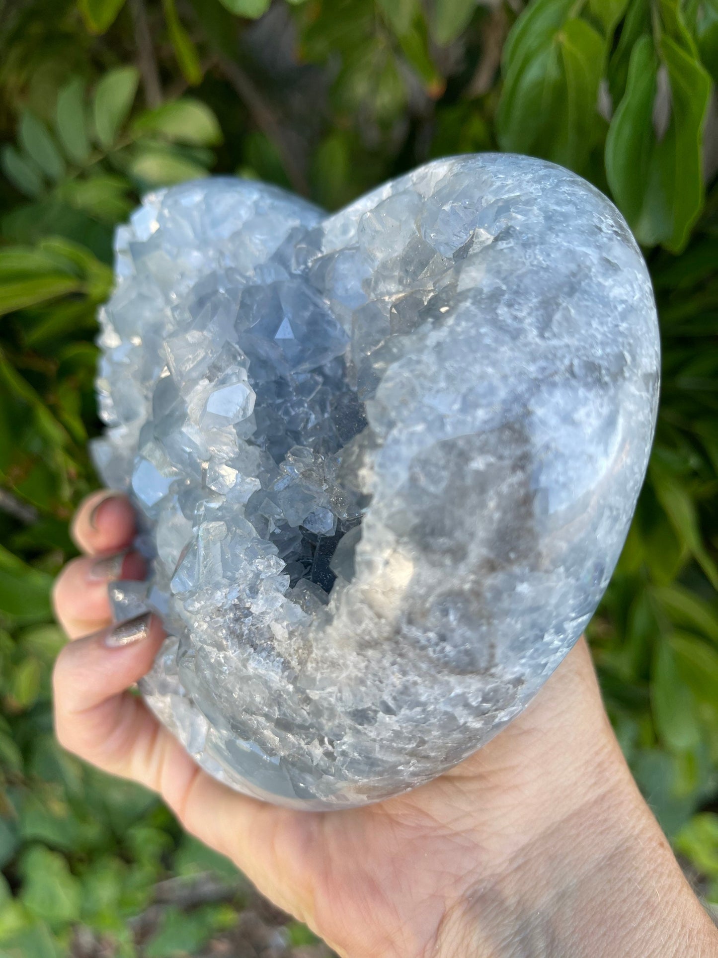 CH1 Large Celestite Heart, Celestite Cluster, Large Celestine, Crystal Heart, Home Decor, Home Accessories, Blue Crystals, Reiki,