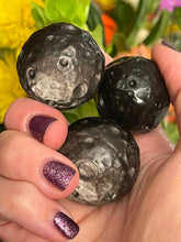 Silver Sheen Obsidian Full Moon, Polished Obsidian, Obsidian Moon Carving, Crystal Moon, Sacred Space, Altar, Metaphysical, Protection