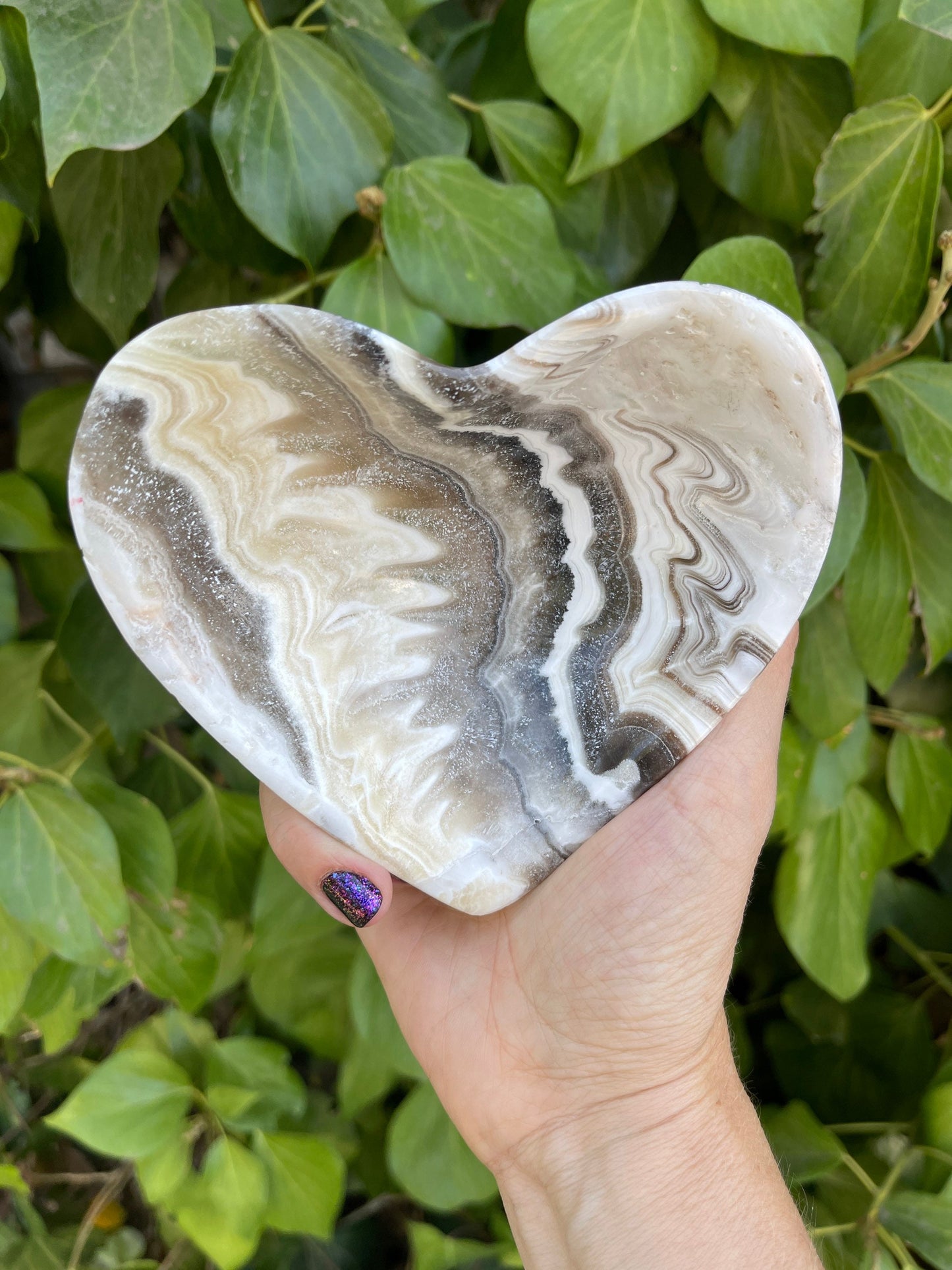 Zebra Onyx Heart Dish, Heart Bowl, Ring Dish, Gemstone Hearts, Home Accessories, Home Decor, Housewarming, Reiki, Chakra,