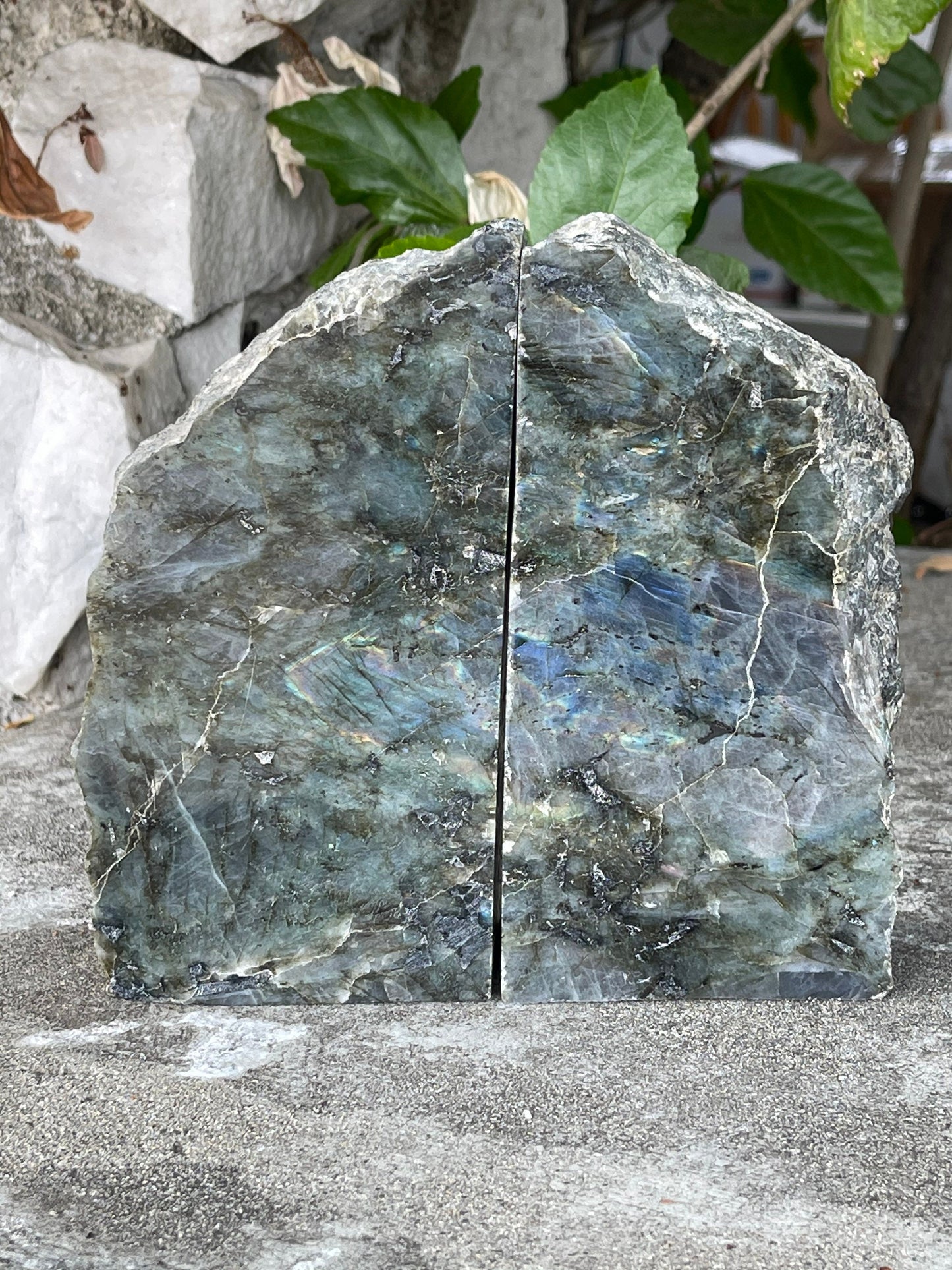 Labradorite Bookends,Gemstone Bookends, Home Accessories, Home Decor, Reiki, Library, Crystal Shop