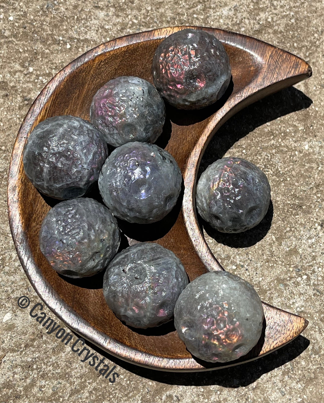 Purple Labradorite Moon, Full Moon Carving,  Full Moon Ritual, Sunset Labradorite, Labradorite Carvings, Spectrolite, Reiki